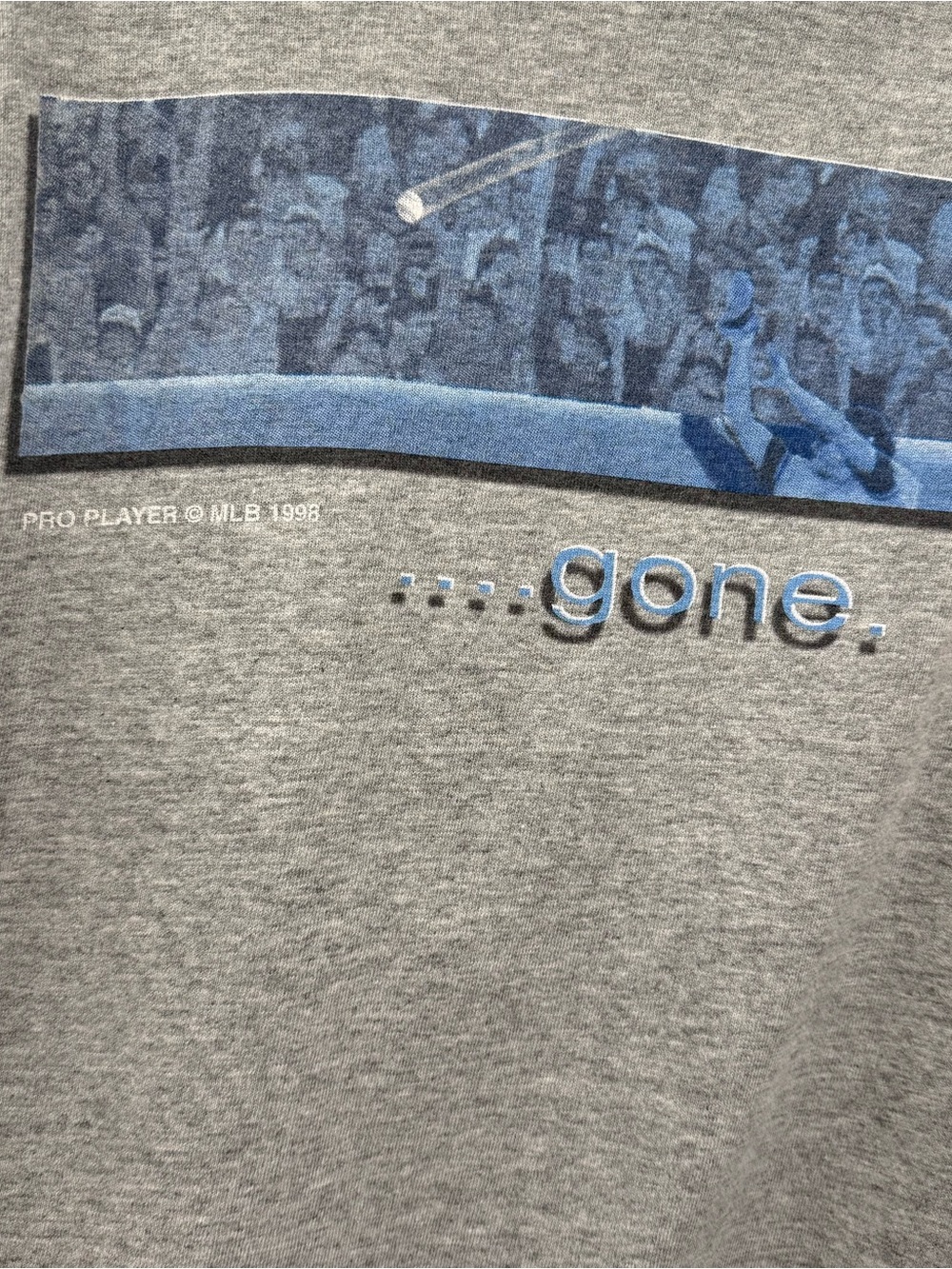 Pro Player Gray Baseball Graphic Tee with Blue Accents - Picture 5 of 7